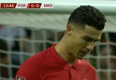 Pudo ser el 1-0: Cristiano Ronaldo falló un gol en el Portugal vs. Macedonia del Norte