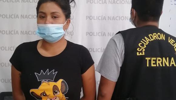 La detenida Tania Silva Robles Lindo (24).
