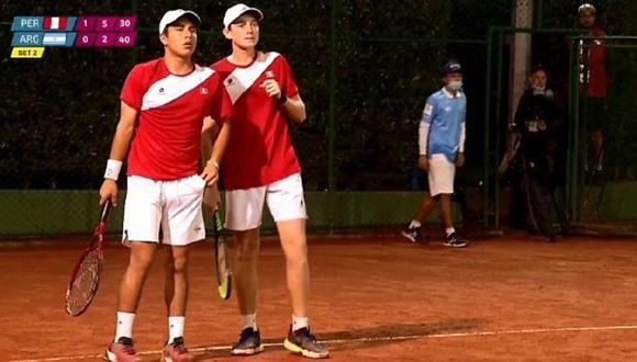 Gonzalo Bueno e Ignacio Buse ganaron medalla de oro en dobles de tenis. (Foto: Captura)