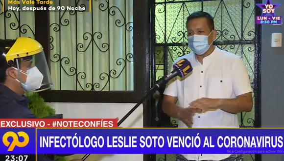 El médico infectólogo Leslie Soto ya se encuentra en su casa tras superar el COVID-19. (Latina)