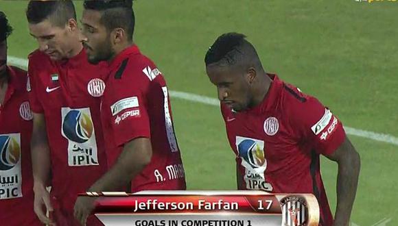 Jefferson Farfán anotó en triunfo de Al Jazira sobre el Sharjah [VIDEO]