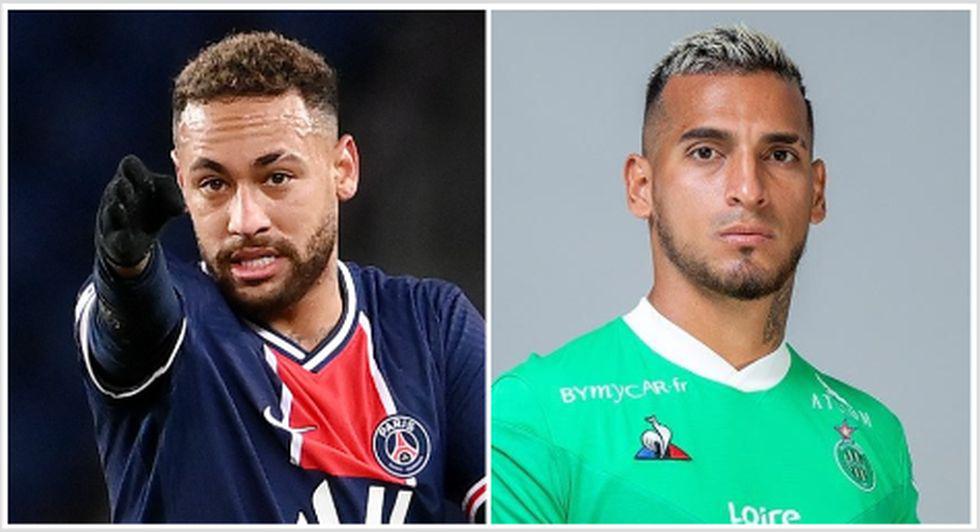 SofaScore diseño equipo ideal de la fecha 22 de la Ligue 1 e incluyó a Trauco y Neymar. (Foto: AFP / Saint-Étienne)