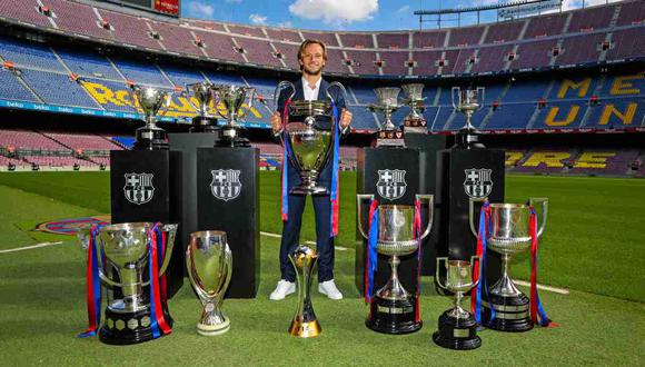 La despedida de Ivan Rakitic de Barcelona. (Foto: @FCBarcelona_es)