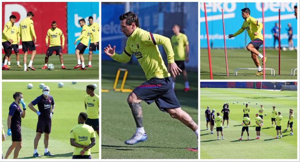 Barcelona retomó entrenamientos grupales de máximo 10 jugadores . (FC Barcelona)