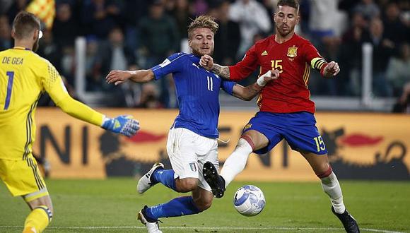 Italia y España igualan 1-1 en partido por Eliminatorias de Europa