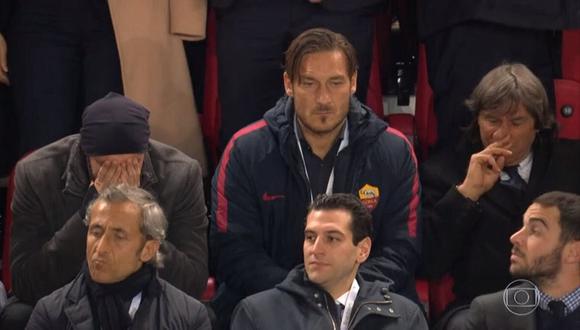 Liverpool 5-2 Roma: el rostro de decepción y tristeza de Totti [VIDEO]