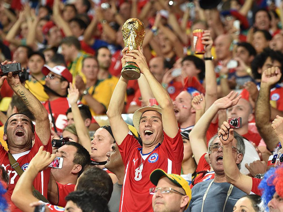 Mundial Brasil 2014: La alegría en las tribunas del Chile vs Australia [FOTOS]