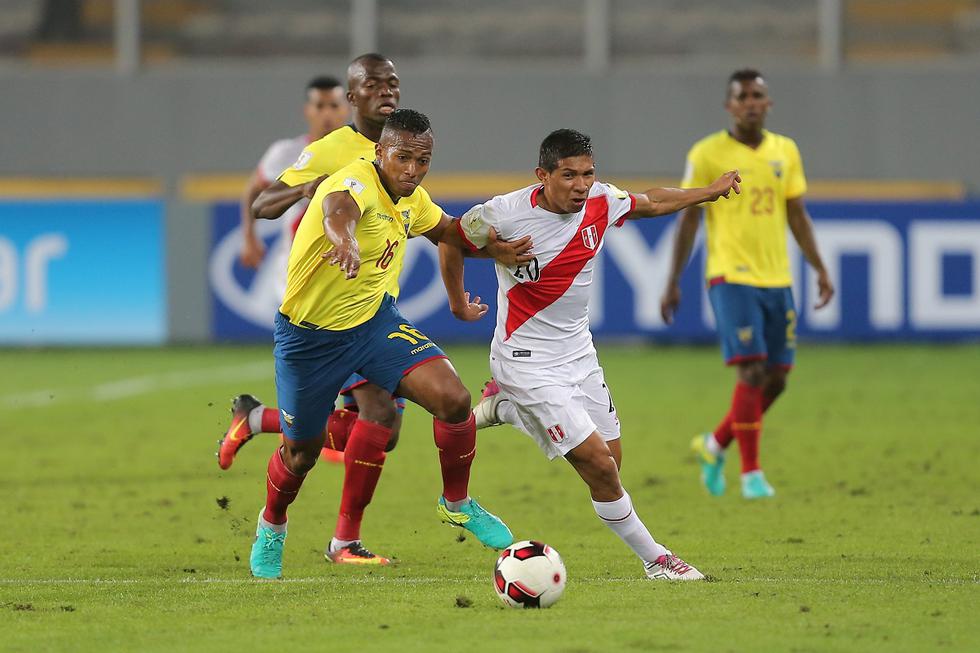 Edison Flores lleva anotados 2 goles contra la selección ecuatoriana, en estos momentos es el único jugador de los que están en actividad que podría ampliar su cuota goleadora. (Foto GEC Archivo)