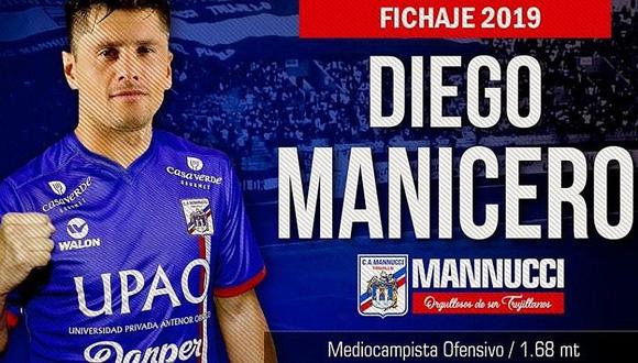 Diego Manicero se convirtió en nuevo jugador de Carlos A. Mannucci