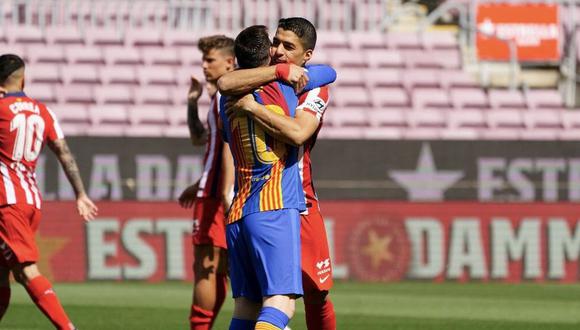 Luis Suárez y Lionel Messi se reencontraron en el Camp Nou por LaLiga. (Foto: EFE)