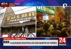 Callao: clausuran el local Yacumama de la Av. Tomás Valle por realización de fiestas clandestinas en plena pandemia
