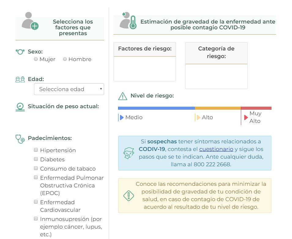 Calculadora de complicación de salud por COVID -19