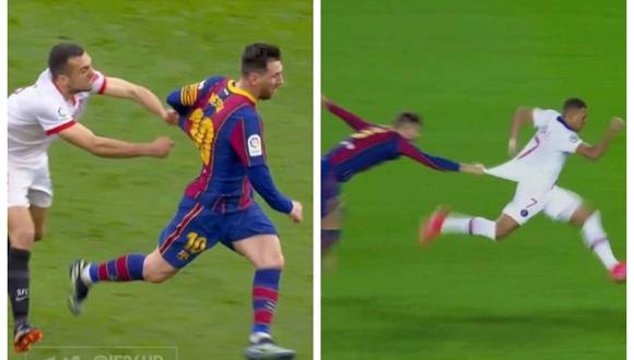 Lionel Messi imitó a Mbappé: argentino escapó de un defensa que intentó jalarle la camiseta | VIDEO