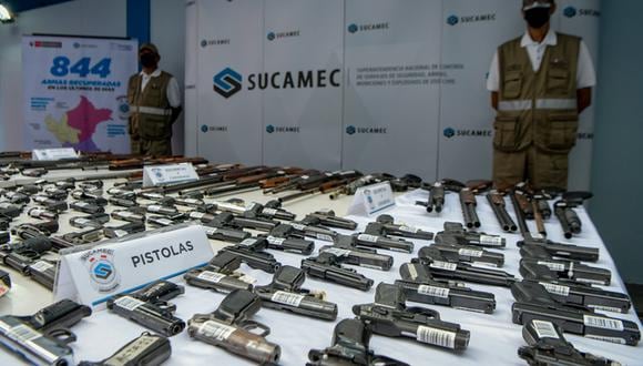 Sucamec recuperó casi mil armas de fuego en los últimos 30 días a nivel nacional. (Foto: Mininter)