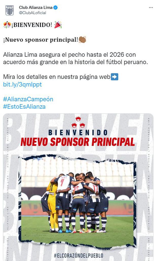 Alianza Lima announced a new sponsor.  (Photo: Capture)