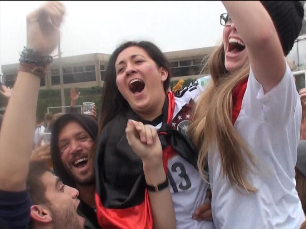 Así vivieron los alemanes en Lima el título de su selección en el Mundial [VIDEO]