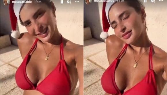 Previo a la Navidad Macarena Gastaldo subió un video en el que se le ve con un llamativo atuendo navideño. (Instagram)
