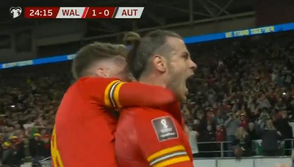 Gareth Bale se lució con un espléndido tiro libre para marcar el 1-0 a favor de Gales. Foto: Captura de pantalla de ESPN.