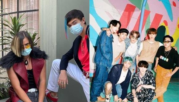 Elenco de la serie "De vuelta al barrio" formó agrupación K-pop, al estilo BTS. (Foto: @gabriel_rondon_oficial/@bts.bighitofficial)