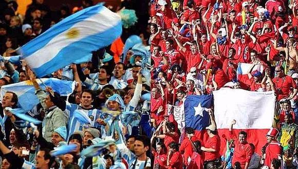 Argentina vs. Chile: Cánticos chilenos provocativos en el partido de ayer