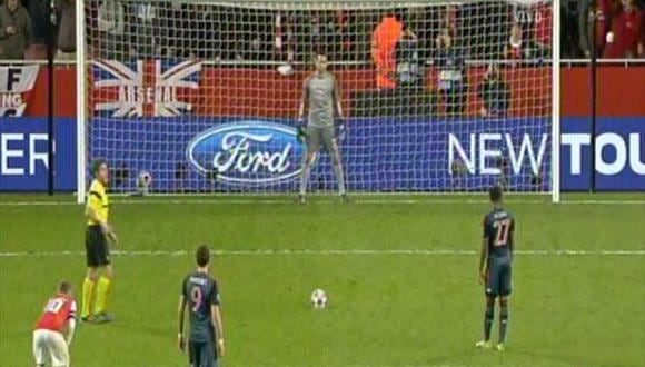 Champions league. Así fue el penal fallado por David Alaba ante el Arsenal [VIDEO]