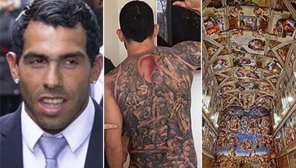 Insólito: Carlos Tevez se tatuó la Capilla Sixtina