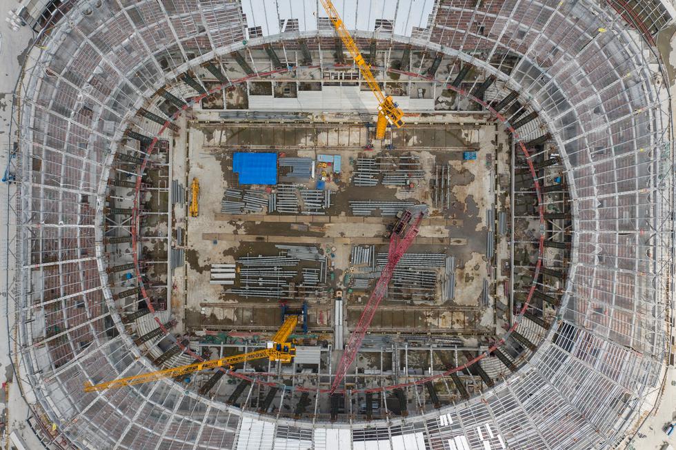 Además del estadio del Guangzhou Evergrande, en Shangai se construye el estadio del SIPG para 33 mil personas. . (Foto: STR / AFP)