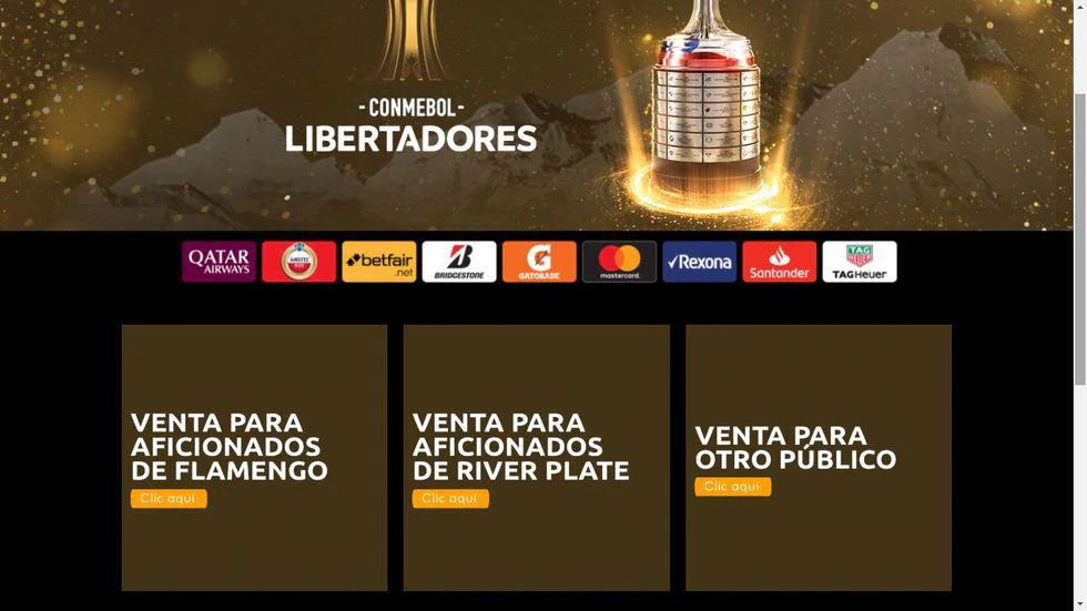 El paso a paso para comprar las entradas de la final de la Copa Libertadores 2019 entre River y Flamengo. (Captura: Copa Libertadores)