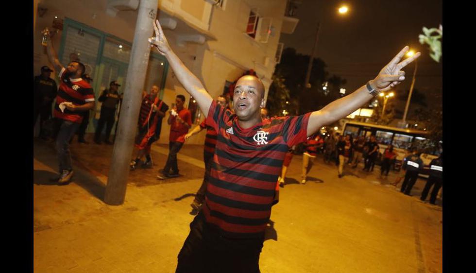 El festejo de los hinchas del Flamengo tras el título de la Copa Libertadores 2019.  (Cesar Campos / GEC)
