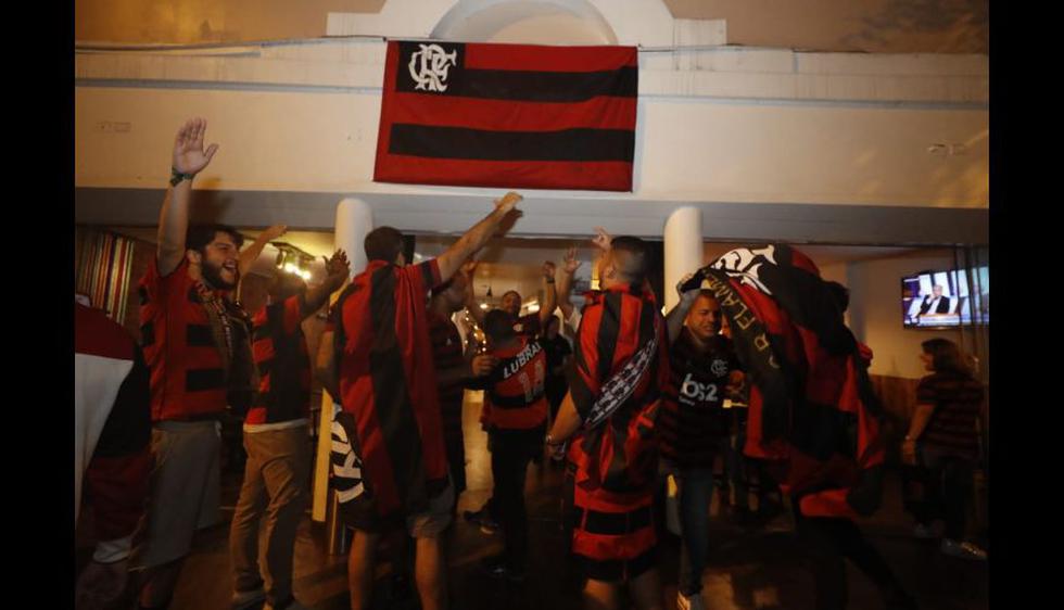 El festejo de los hinchas del Flamengo tras el título de la Copa Libertadores 2019.  (Cesar Campos / GEC)