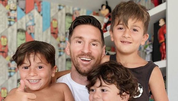 Lionel Messi y la fotografía con sus hijos. (Fuente. Instragram)