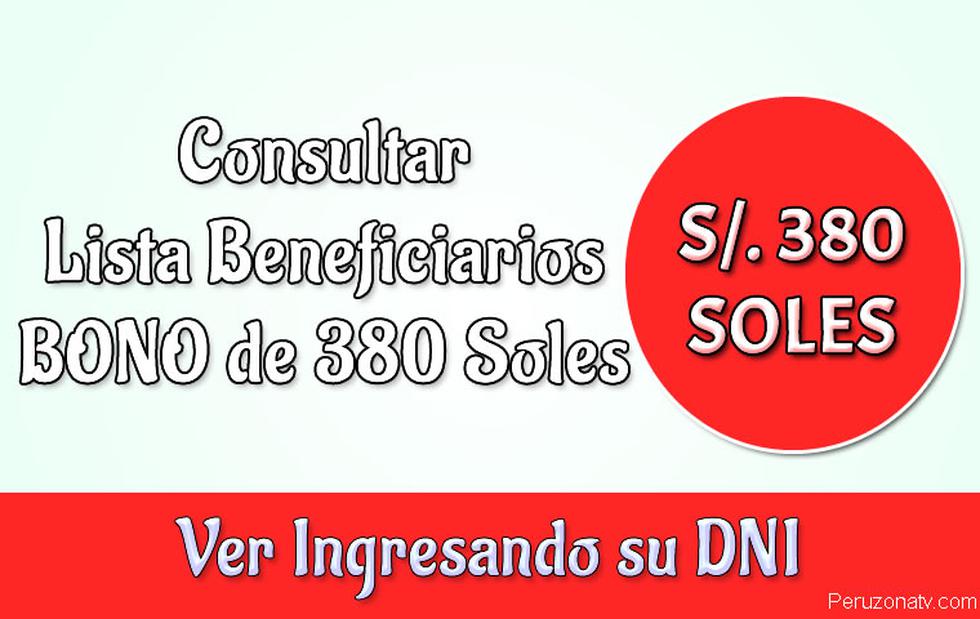 Solo con tu DNI puedes verificar si eres uno de los beneficiario del Bono Independiente 380