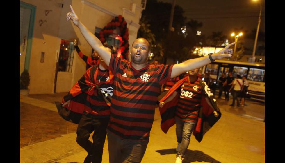 El festejo de los hinchas del Flamengo tras el título de la Copa Libertadores 2019.  (Cesar Campos / GEC)