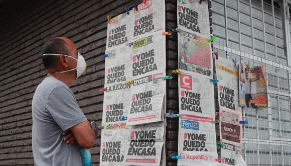 Entre los diarios que aparecieron con el hashtag #YoMeQuedoEnCasa en su portada, figuran los deportivos Depor, Líbero, El Bocón, así como El Comercio, Correo, Gestión, Perú21, Trome, entre otros medios. (Foto: GEC)