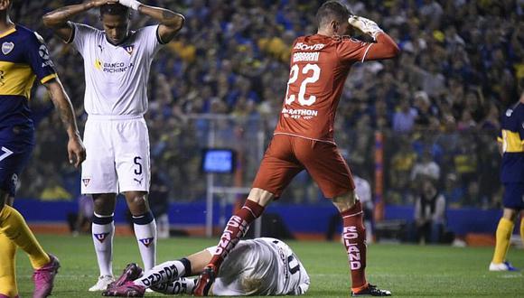 Boca Juniors vs. Liga de Quito: La escalofriante lesión de Christian Cruz tras romperse el tobillo | VIDEO