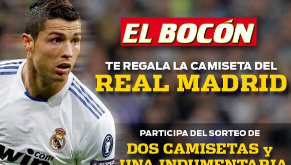 Elbocon.pe te regala dos camisetas del Real Madrid e indumentaria oficial