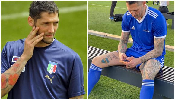 Marco Materazzi muestra su tatuaje con el escudo de Boca Juniors. (Foto: EFE/Difusión)