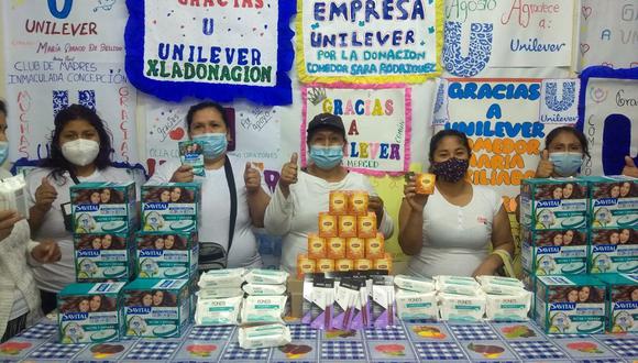 La donación fue hecha por la empresa Unilever para apoyar a los sectores más vunerables y afectados por la pandemia del COVID-19.