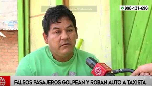 El taxista Nelson Fernández presenta secuelas tras ser agredido por delincuentes que robaron su auto. Foto: América Noticias