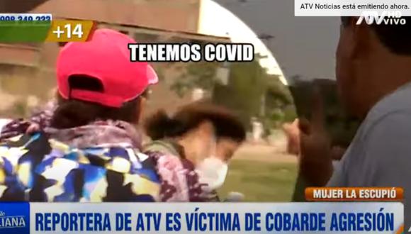 Una reportera de ATV fue víctima de una mujer en San Martín de Porres.  FOTO: Captura ATV