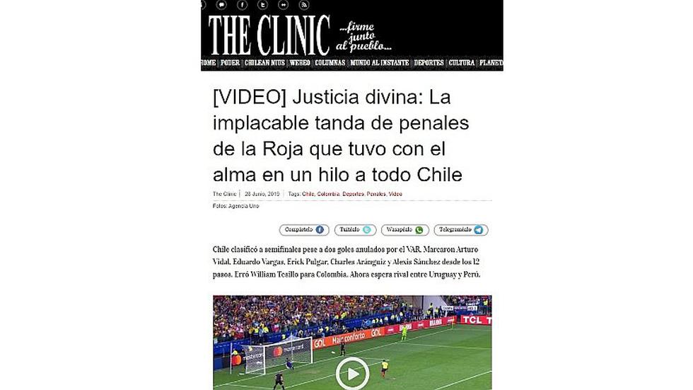 La selección de Chile clasificó a semifinales y así informó la prensa 'mapochina' el triunfo de 'La Roja'