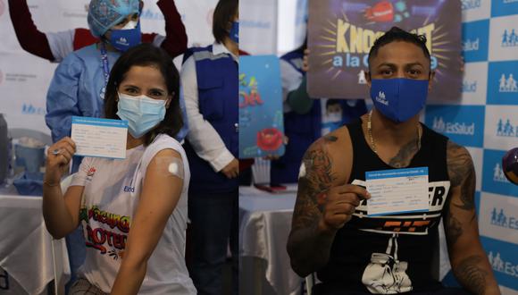 El boxeador Jonathan Maicelo y la actriz Melania Urbina recibieron la primera dosis de la vacuna contra la Covid 19, Sinophram. (Foto: GEC)