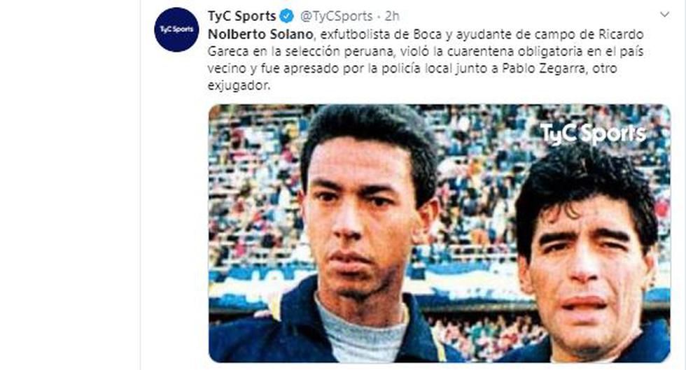 La reacción de la prensa internacional tras lo sucedido con Nolberto Solano. (Captura)