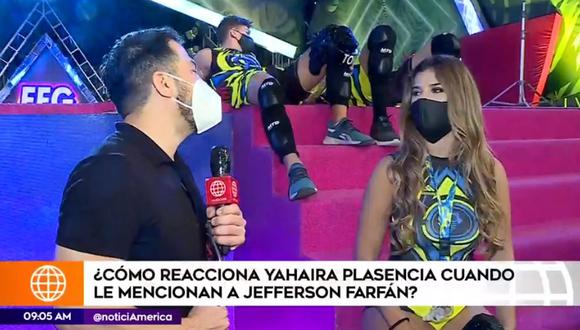 Yahaira Plasencia explica su reacción al nombrar a Jefferson Farfán en uno de los juegos de “Esto es Guerra”. (Foto: Captura de video)