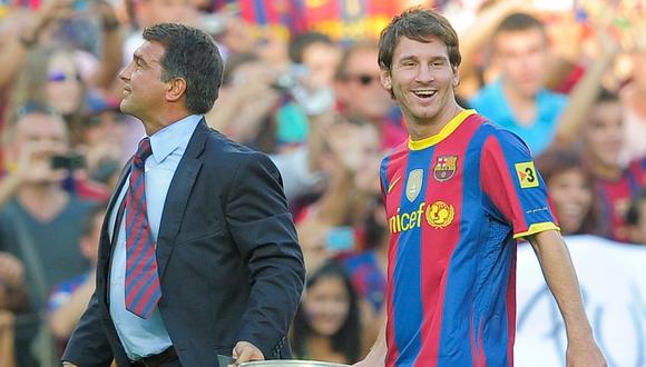 Joan Laporta, presidente de Barcelona, adelantó que Lionel Messi quiere seguir en el club. (Foto: AFP)