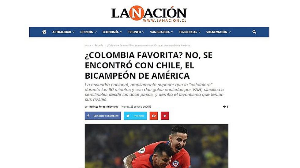 La selección de Chile clasificó a semifinales y así informó la prensa 'mapochina' el triunfo de 'La Roja'