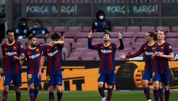Lionel Messi recibió en su casa a la plantilla de Barcelona. (Foto: EFE)