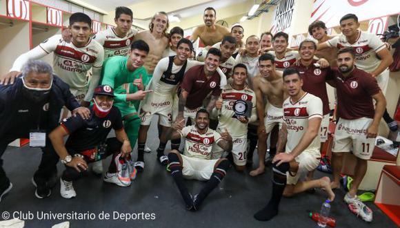 Los jugadores de Universitario de Deportes destacaron la victoria en la Copa Libertadores. (Foto: Universitario de Deportes)