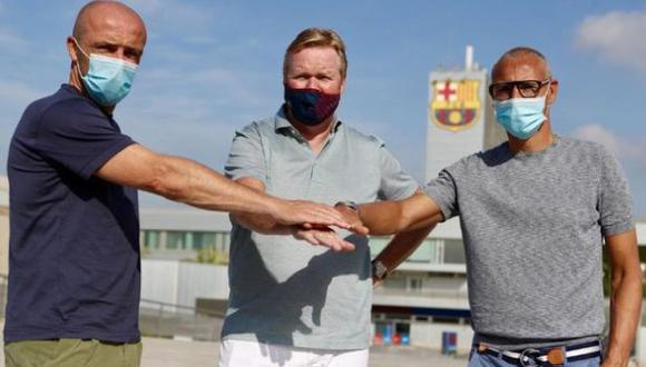 Alfred Schreuder, Ronald Koeman y Henrik Larsson, parte del equipo técnico del Barcelona. (Foto: FC Barcelona)
