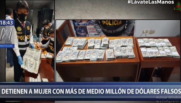 Los dólares falsificados fueron incautados en el aeropuerto Jorge Chávez. (Foto: Canal N)